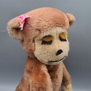 Dankin Monkey Plush Stuffed Animal Hugging Girl Monkey Collectible 1975